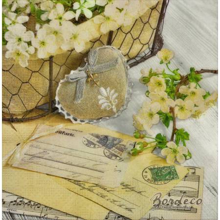 Serwetka decoupage firmy HANKE wiosenne kartki 33x33cm